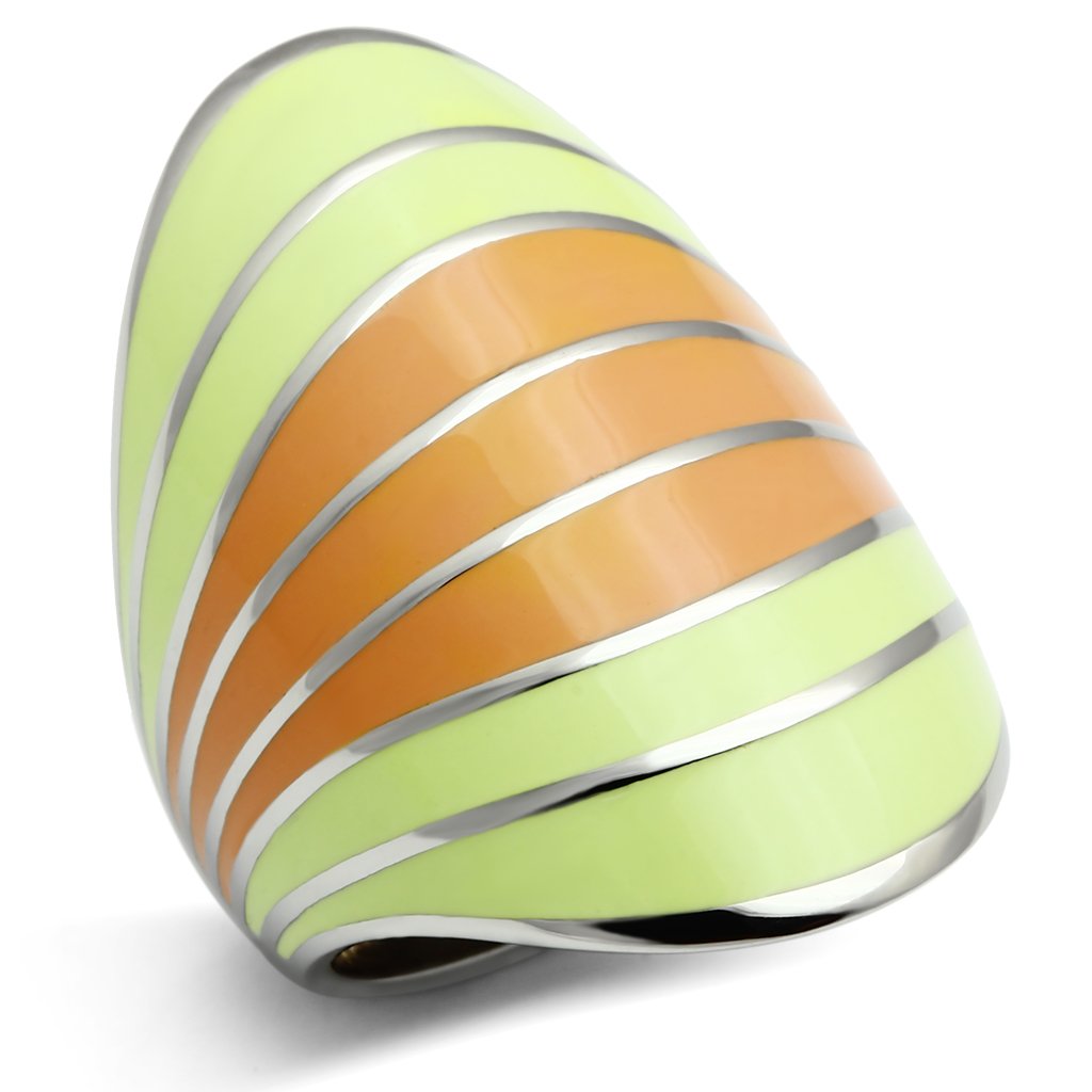 JCE504 High polished (no plating) Stainless Steel Ring with Epoxy  in Multi Color
