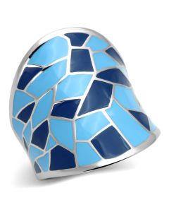 JCE799 High polished (no plating) Stainless Steel Ring with Epoxy  in Multi Color